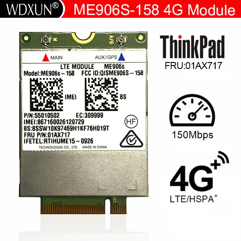 

ME906S ME906S-158 FRU 00JT491 01AX717 Оригинальный модуль M.2 Qualband FDD LTE 4G для Thinkpad T460 L460 P50s T560 X260 X1