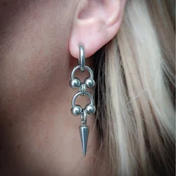Spike Hoop Earring, Triangle Spike, Gothic Earring, Punk, Emo, Alternative, Women's earring, Men Jewelry，Rivet ear hooks，Gift