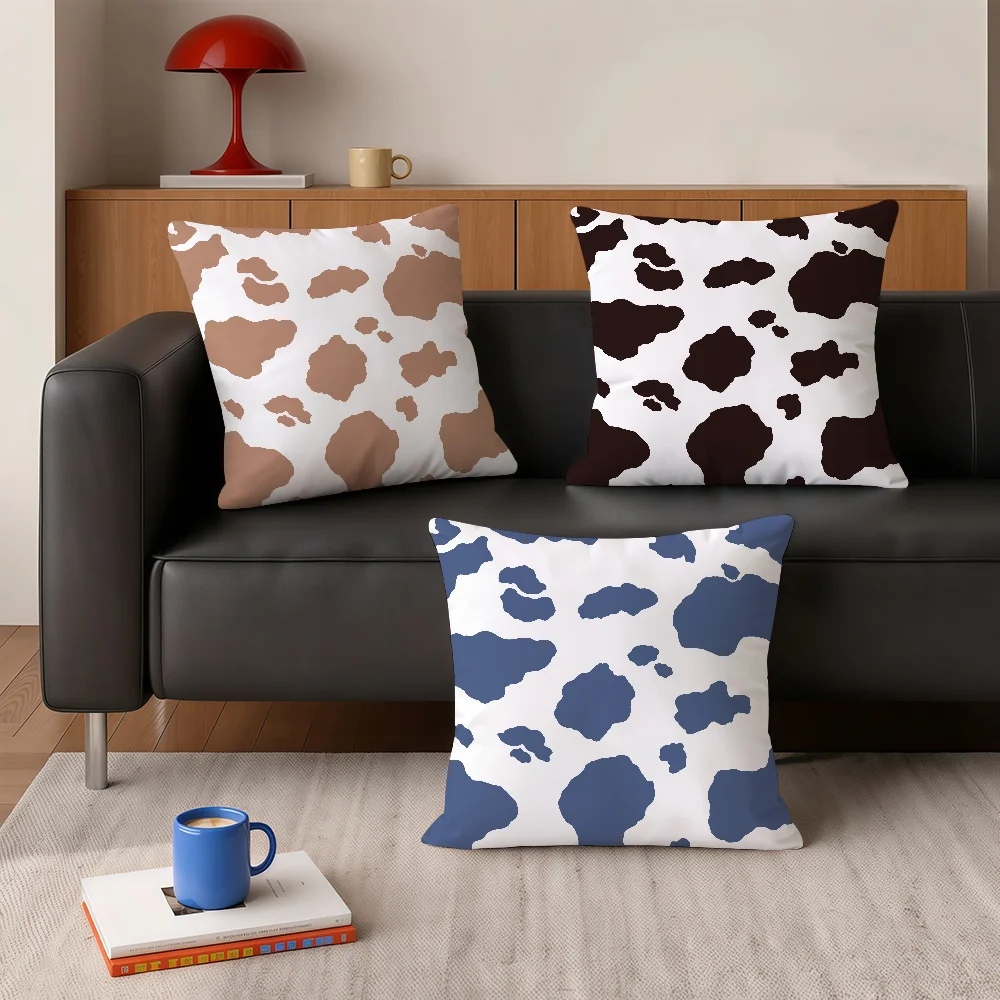 Multi color Cow Print cushion cover Pillowcases Square Office Bedroom Headboard Sofa Living Room Backrest Cushions Sleeping