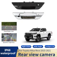 170 ° Manija de puerta trasera gran angular con orificio para llave, cámara de visión trasera NTSC para camioneta para Toyota Hilux Revo 2015-2021