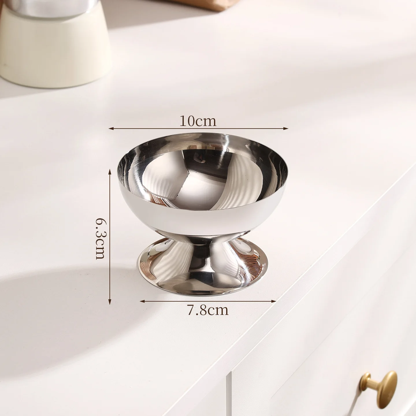 304 stainless steel high footed cup hotel restaurant ice cream cup bar dessert pudding fruit salad bowl