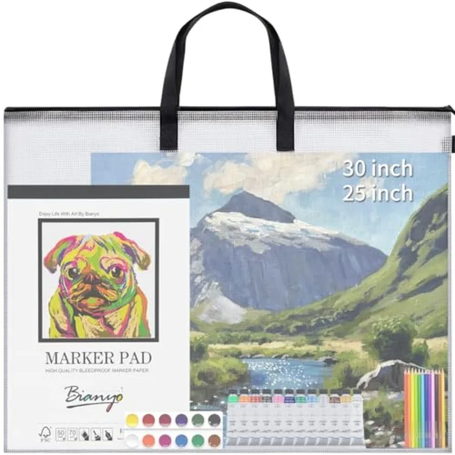 

Inch Etra-Large Art Portfolio Bag, Portfolio Folder for Artwork with Handle, Zippered Storage Folder for Poster, Scrapbook, Kee