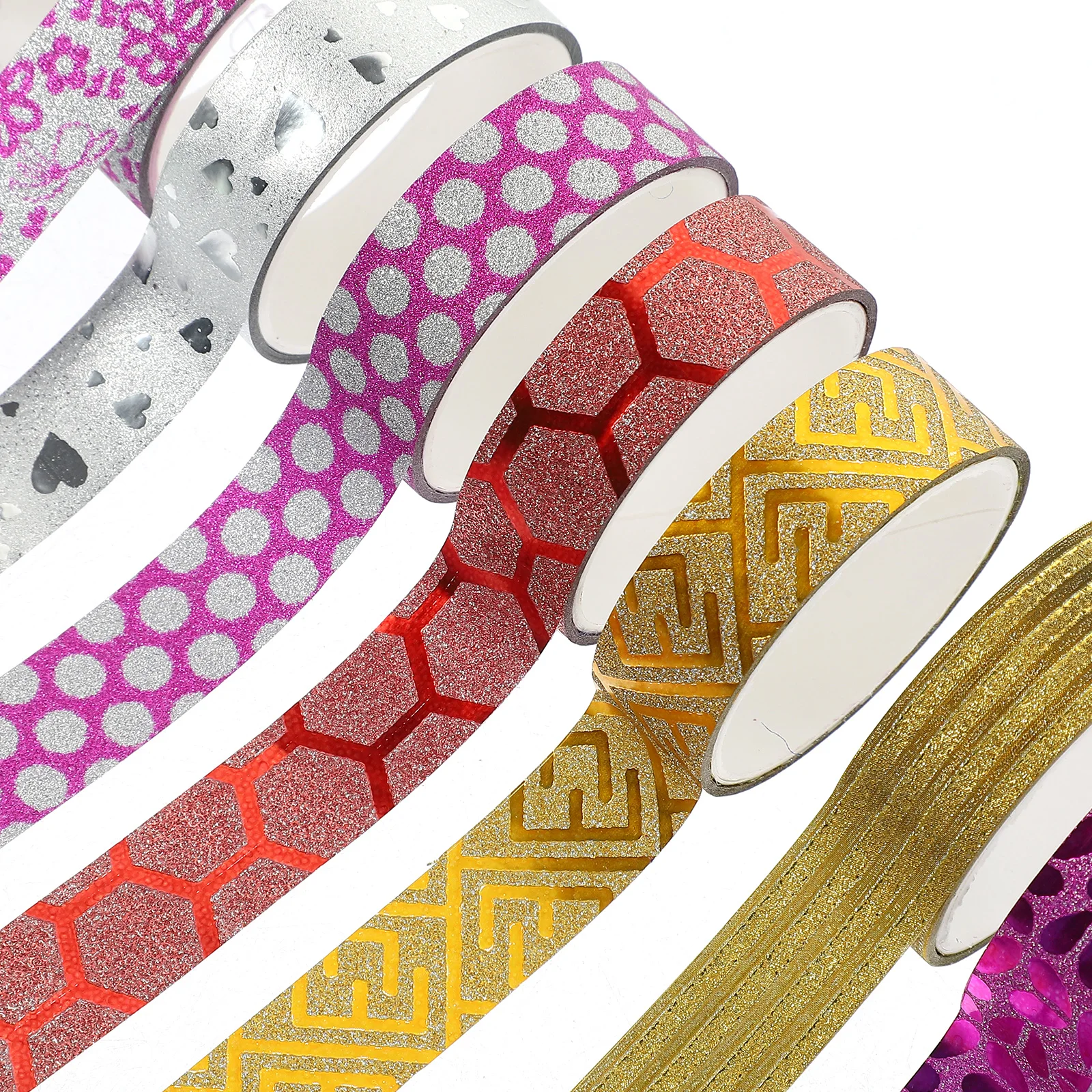 

100 Rolls Glitter Tape for DIY Projects Scrapbooking Tapes Adhesive Glitters Washi Decoration Decorative