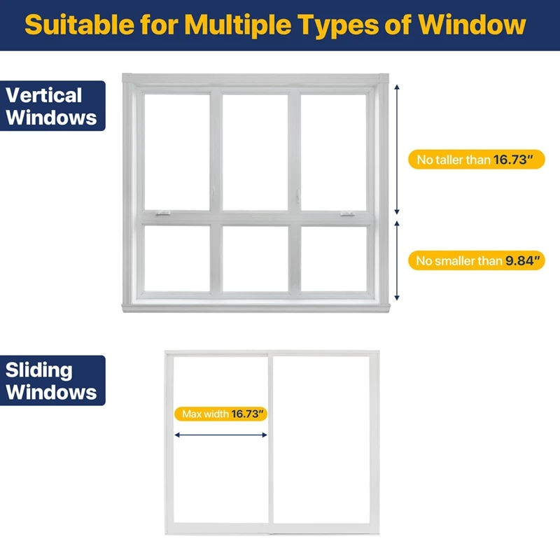 Adjustable AC Window Lock Bar, Small Window Security Bars For Child Safety, Window Stoppers For Vertical Sliding