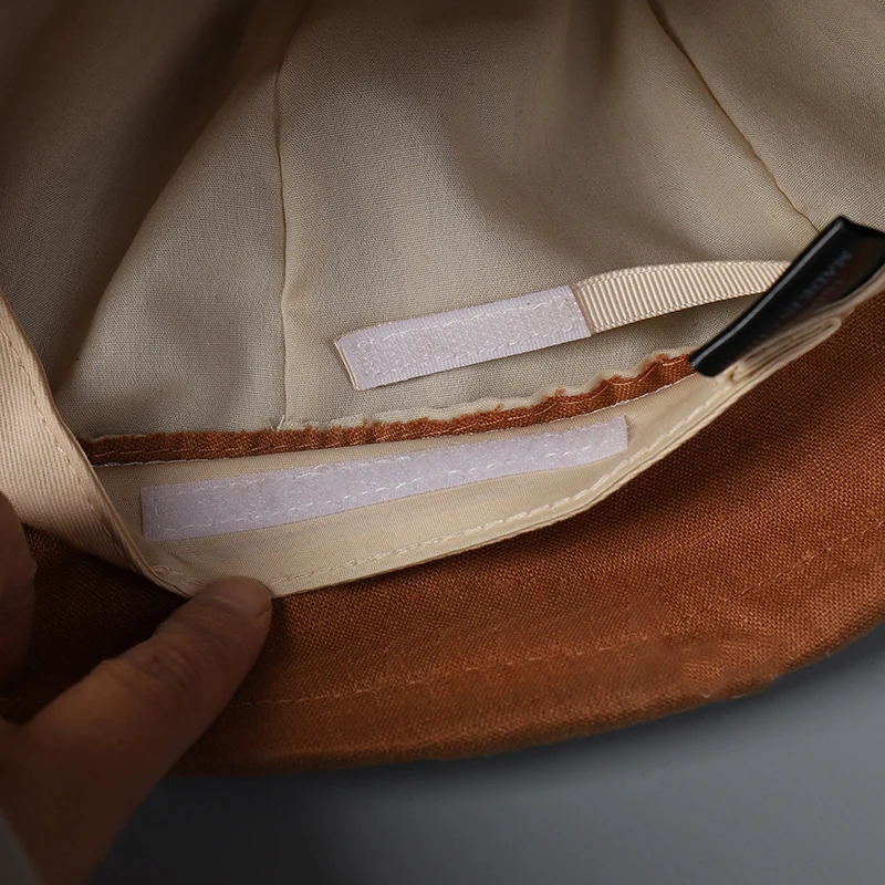 Leinen Gekräuselte Kante Sonnenhüte Für Frauen Faltbare Eimer Hut Sommer Visiere Kappen Weibliche Panama Bob Outdoor Strand Fischer Kappen Gorro – Detail 8