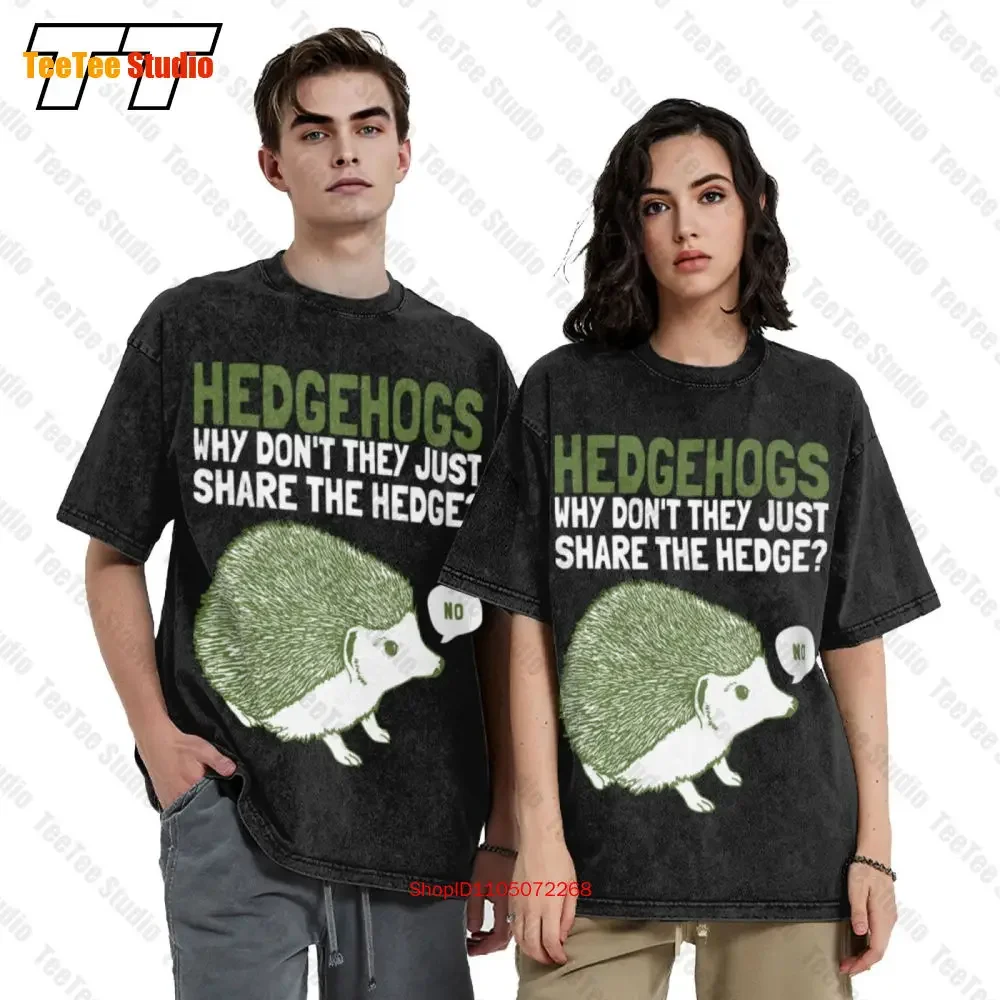 Hedgehogs Why Dont They Just Share The Hedge Vintage Oversized T-Shirt Tee HOAO