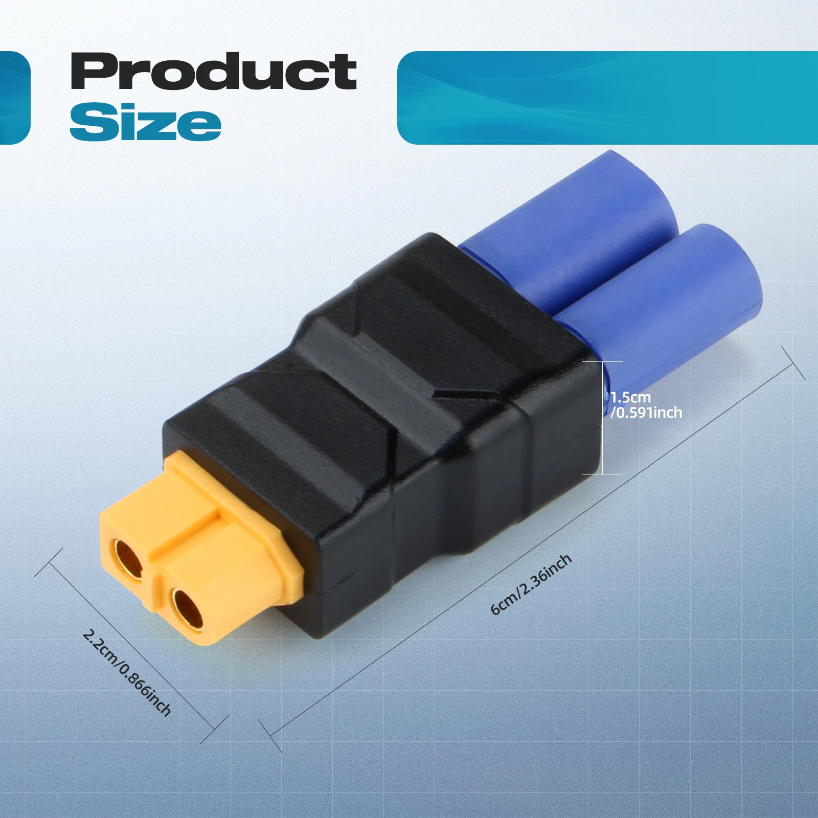 EC5 to XT60 Connector XT60 Female to EC5 Male Adapter Injection Molded RC Battery Adapter for LiPo Battery Micro FPV Drone