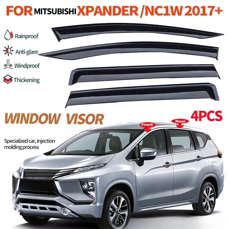 Fit for SUV Mitsubishi XPANDER  NC1W 2017+  WINDOW VISOR Car Sun Rain Guard Vent Shade Deflector Wind Moulding Trim