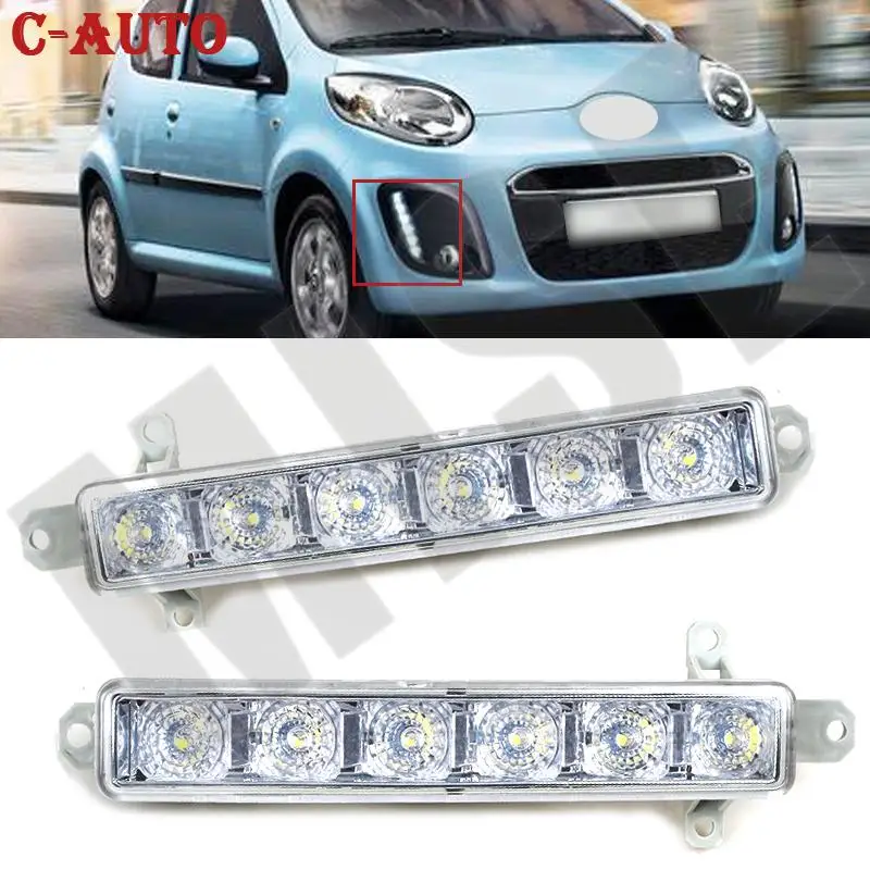 Car LED Daytime Running Lights Front Bumper Fog Light fog lamp For Citroen C1 2006-2017 C3 2015 2016 2017 2018 2019 Car Styling