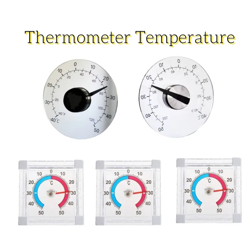 Termómetro de temperatura transparente para ventana al aire libre, herramienta meteorológica, reloj, envío directo