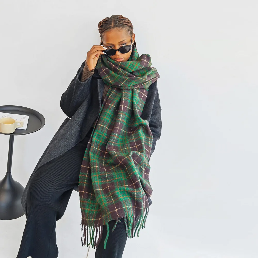 تقليد أوشحة كشميرية الرجال النساء الشتاء الملونة متقلب الأوشحة السميكة الدافئة تنوعا الأوشحة شال ملابس خارجية 4w936 #2