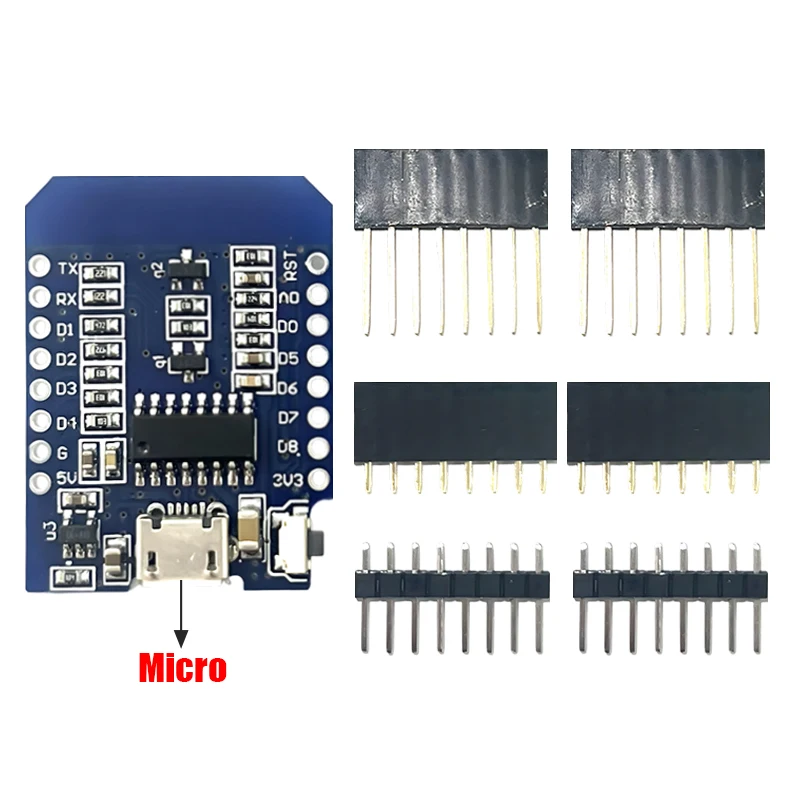 

WeMos D1 Mini TYPE-C/Micro USB ESP8266 ESP-12F CH340G V2 WiFi Module Development Board D1 Mini 3.3V with Pins for Arduino