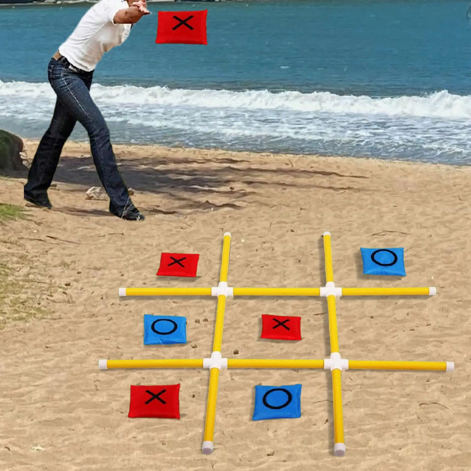 

Giant Tic TAC Toe Game Sport Toy for Adults and Kids Outside Game Portable Sandbag Toss Game for Camping Parties Lawn Backyard