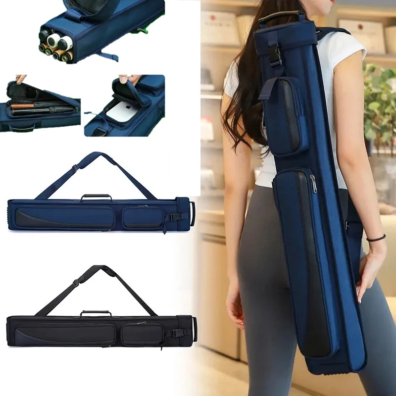 

Portable Pool Cue Case Billiard Stick Bag Snooker Cue bag 8 Holes with 2 Front Accessory Pocket and Adjustable Shoulder Strap