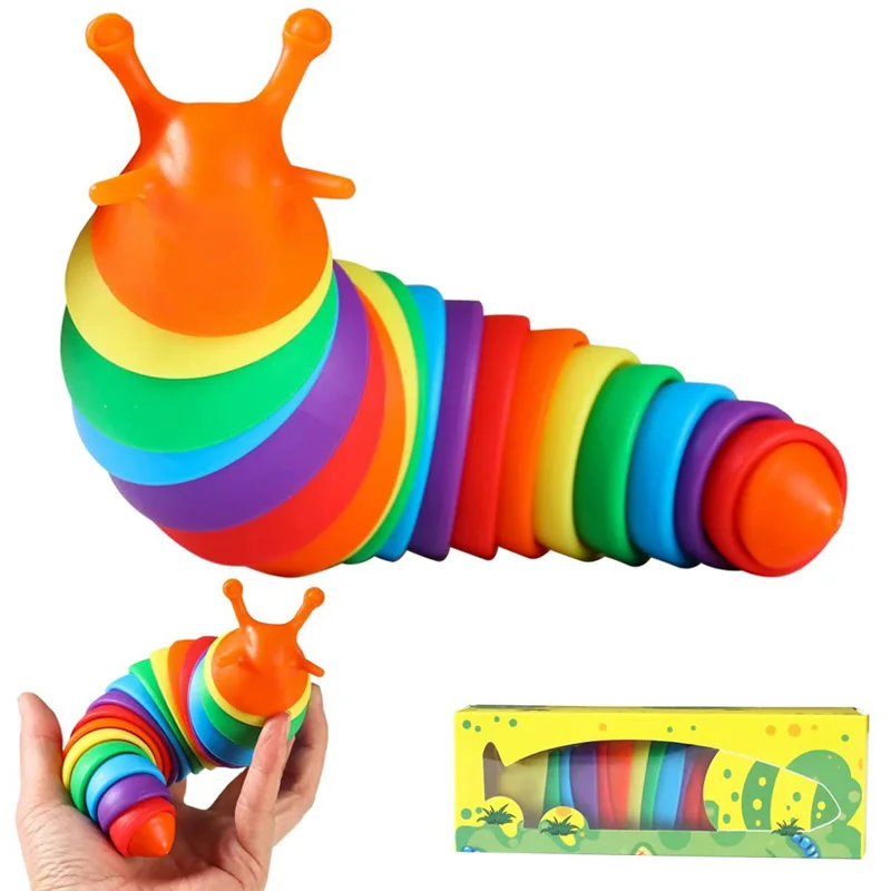 Stress Relief 3D Finger Slug Fidget Decompression Hand Finger Spin Snail Eco-friendly Plastic Sensory Toys Fidget Slug