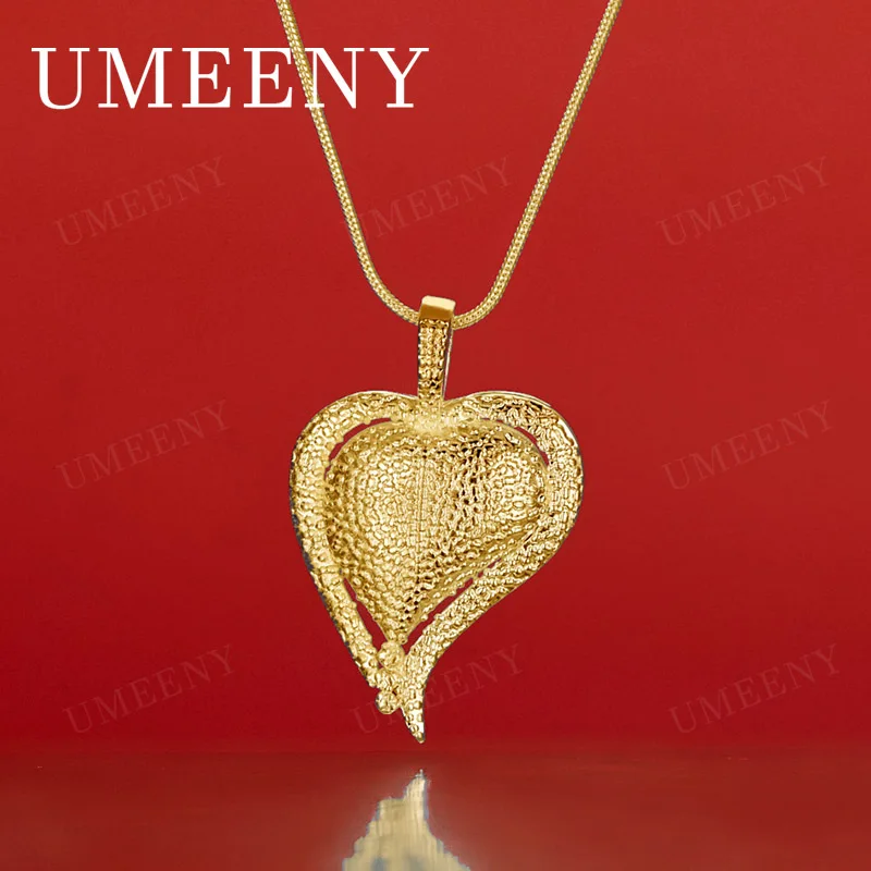 

Изысканное ожерелье с подвеской в форме сердца из стерлингового серебра 925 пробы с позолотой 18K, длина 16-30 дюймов, для женщин, модный подарочный аксессуар