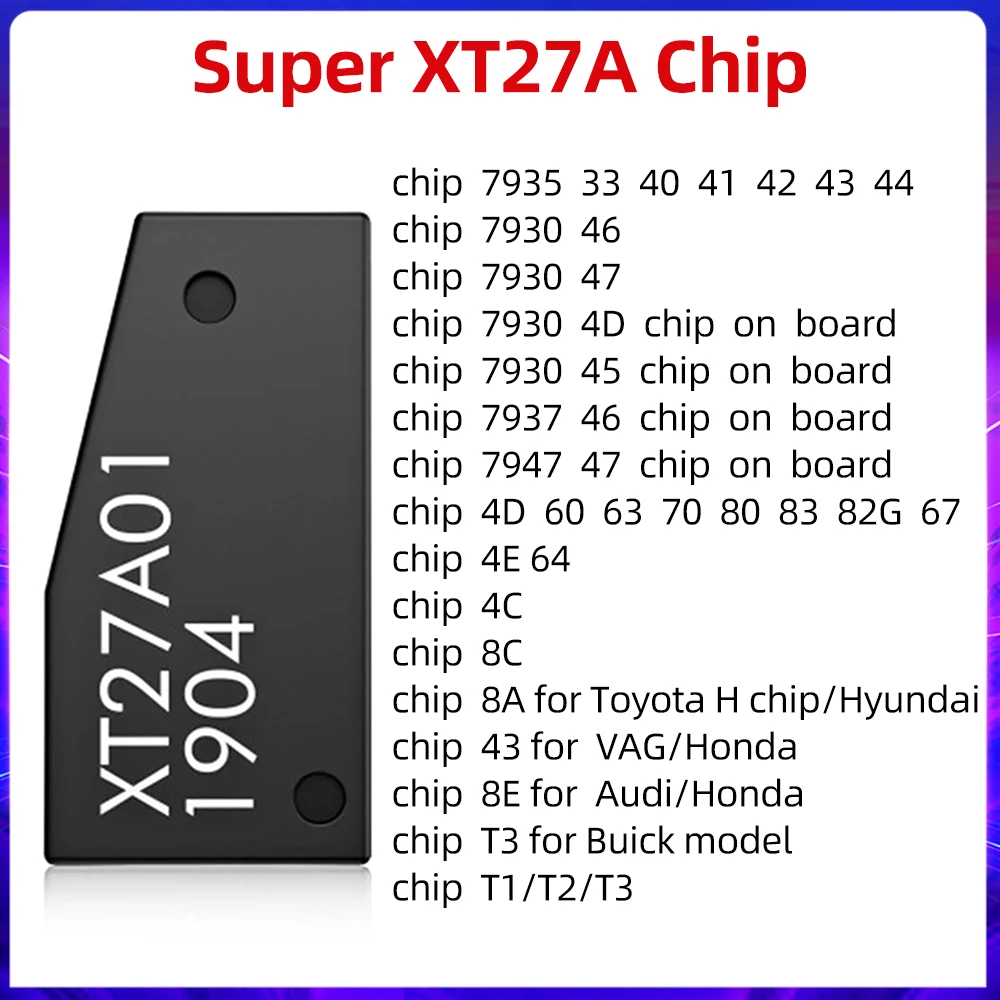 Original XT27A66 XT27 XT27A Super Chip for ID46/40/43/4D/8C/8A/T3/47 for VVDI2 Key TooL Super Transponder Chip