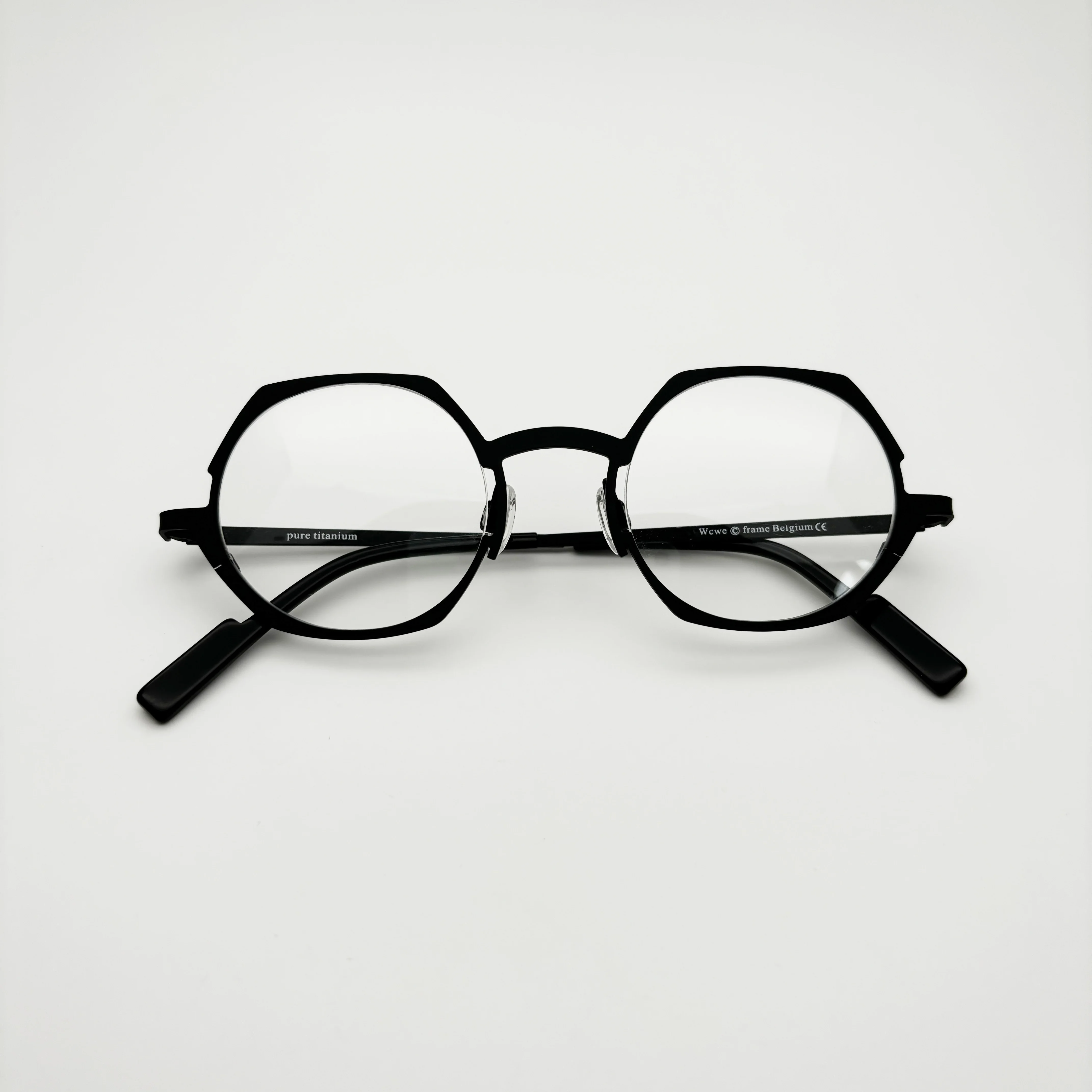 Wcwe Belight البصرية بلجيكا الهندسة غير النظامية شكل التيتانيوم النظارات إطار مشهد الرجال النساء النظارات