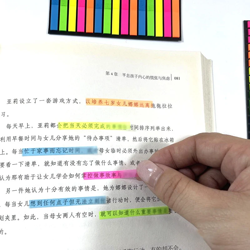 Color Transparent Sticky Notes Horizontal See-Through Stickers Waterproof Index Memo Pads Non-Covering Posted It Note Stationery