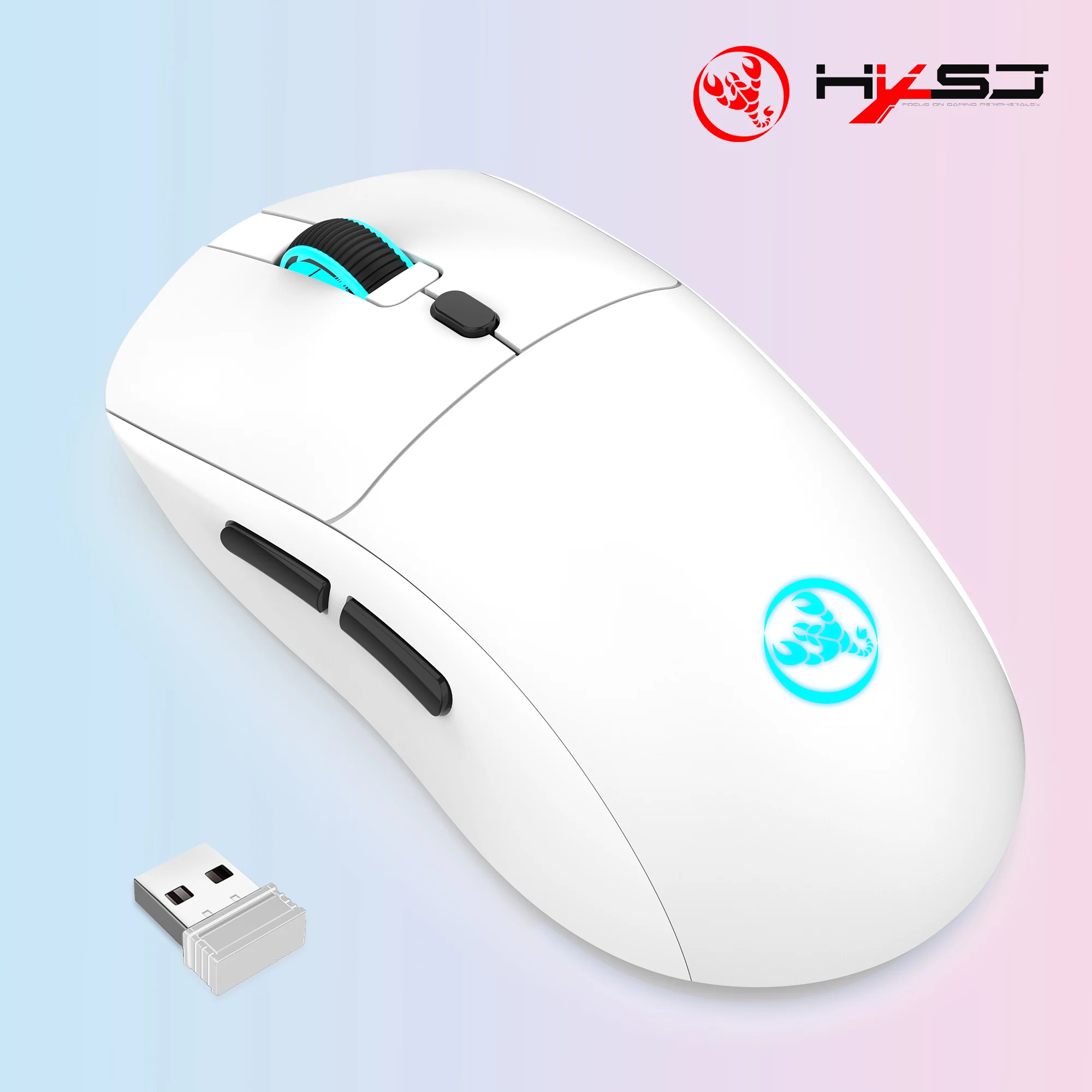 Hot sale HXSJ T20 2.4G wireless mouse 6 buttons resolution adjustable PAW3212 optical IC 650mAh rechargeable office mouse