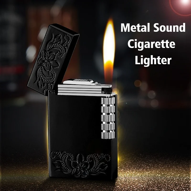 

New Sound Loudly Side Ignition Switch Grinding Wheel Lighter Smoke Windproof Open Flame Cigarette Lighters & Smoking Accessories