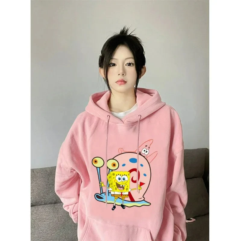 

Новый высококачественный милый и стильный облегающий теплый и удобный свитшот с капюшоном, женский топ с принтом из губки для малышей