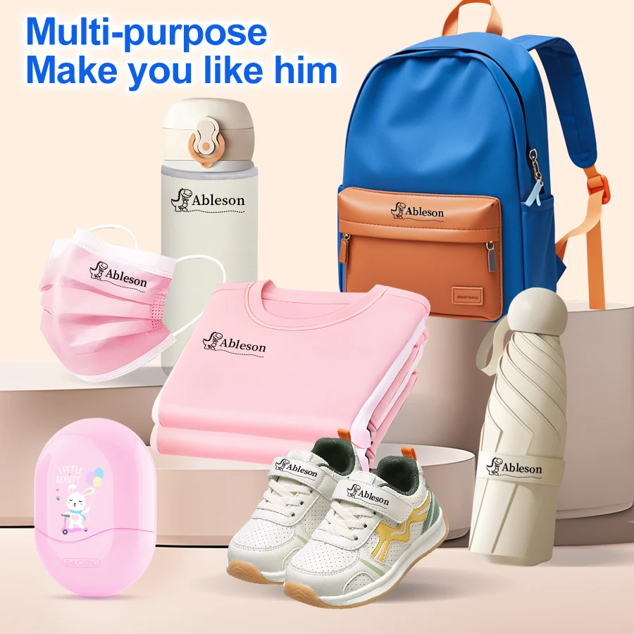 ختم اسم الطفل مصنوع يدويًا مخصص مع هدية - حبر قابل للغسل للملابس/الحفاضات واللوازم المدرسية، ختم شخصي آمن وغير سام #4