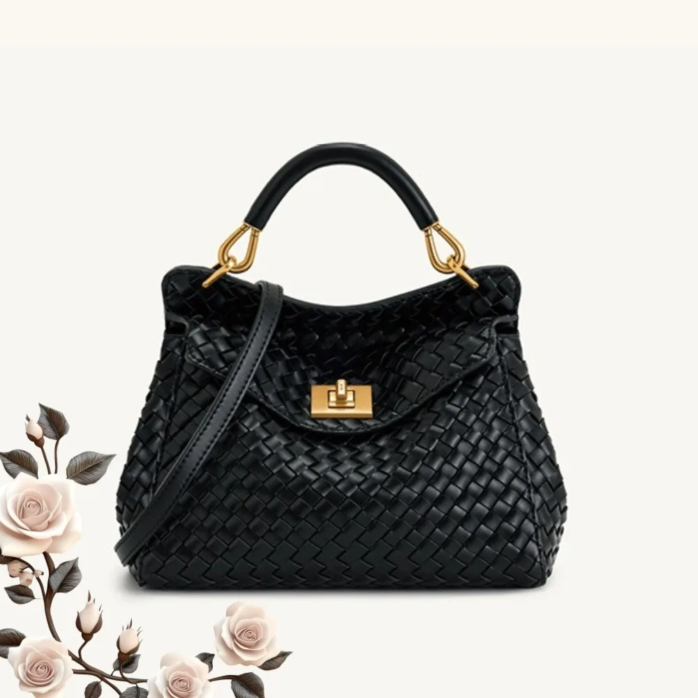 

New women's PU high-end buckle bag, niche designer, fashionable leather shoulder crossbody bag, suburban handbag