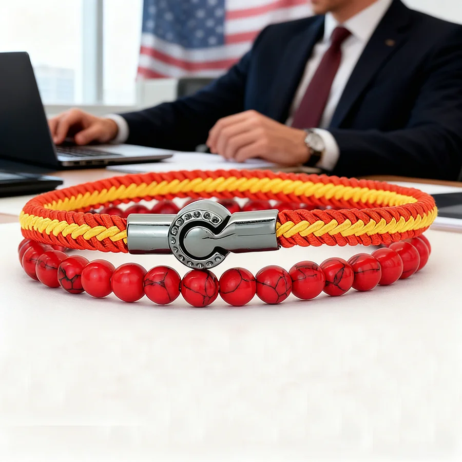 Unique 2Pcs Men Bracelet Set Selected High Quality Environmentally Friendly Materials Office Wrist Accessories Leisure Versatile