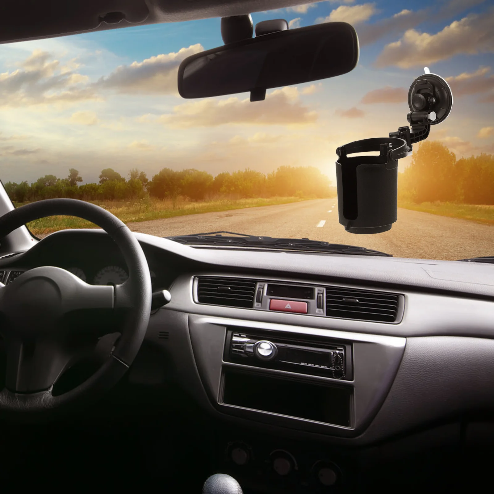 

Universal Cup Black Suction Mount For Water Bottle Can Drink Holder Stand Car Interior Accessories Car Bottle Holder