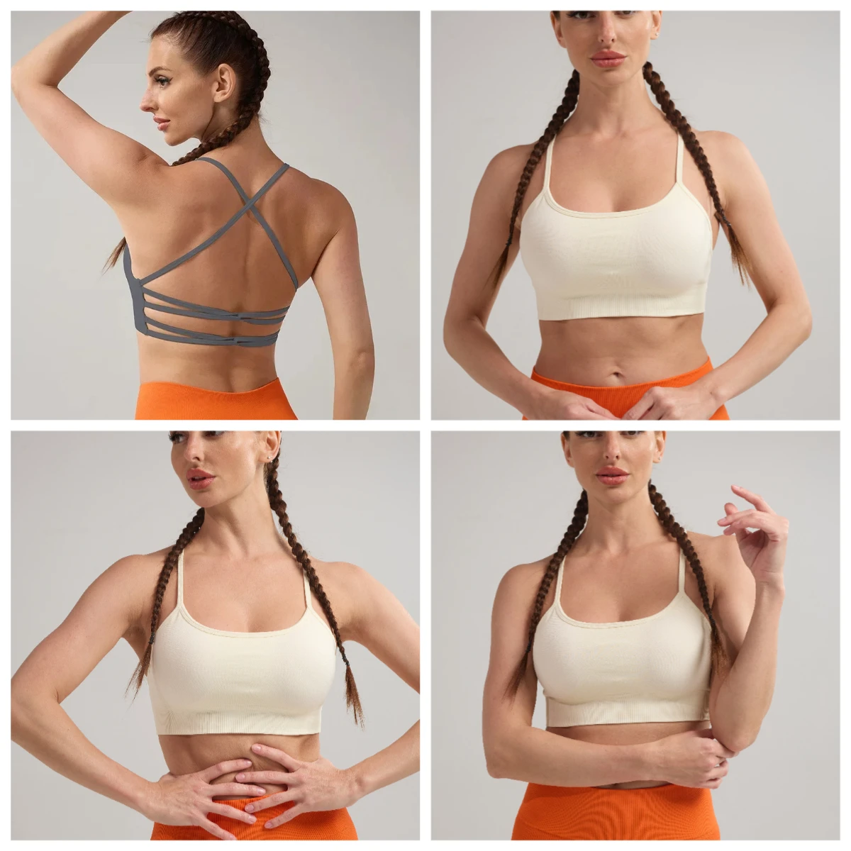 

Yoga Gym Wear Womans Strap Crossstyle Beautiful Back Chest Pad Sports Shockproof Underwear Yoga Bodysuit Women Crop Tops Sets