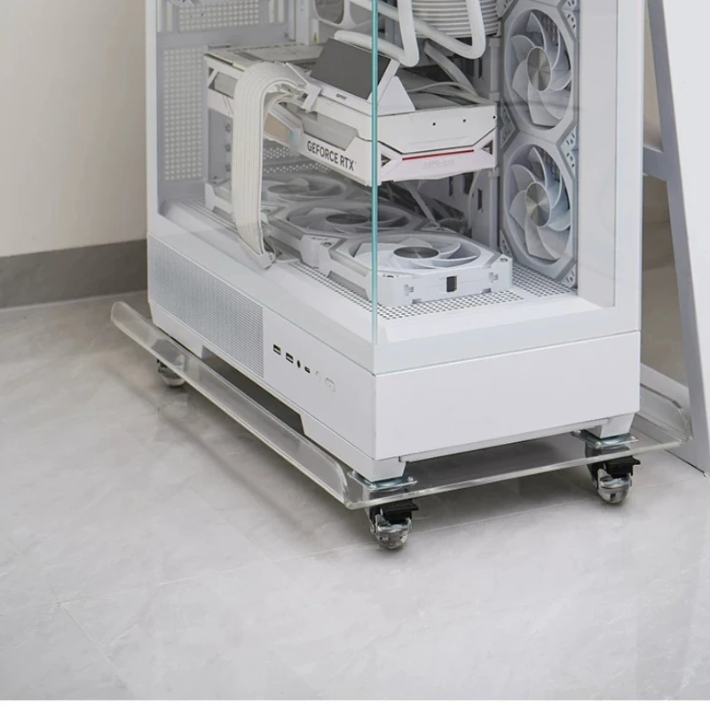

Transparent Chassis Mobile Base Acrylic Material Host Insulation Storage Rack Computer Host Universal Pulley Tray Accessories