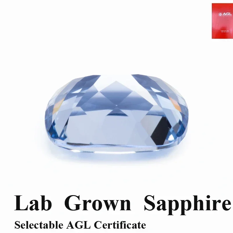 

Lab Grown Sapphire Rectangular Cushion Shape Cornflower Colour DIY Advanced Charms Jewelry Making Materials Certificate