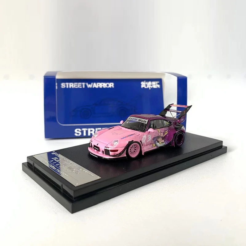 Street Weapon 1:64 Modello giocattolo per auto RWB993 Veicolo pressofuso in lega a corpo largo Rivestimento per cartoni animati ad ala alta