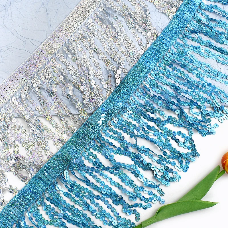 

2/4/9M Meetee 16cm Tassel Fringes Sewing Clothes Dress Decorative Trimmings Stitching Curtains Fringe Lace Trim DIY Accessories