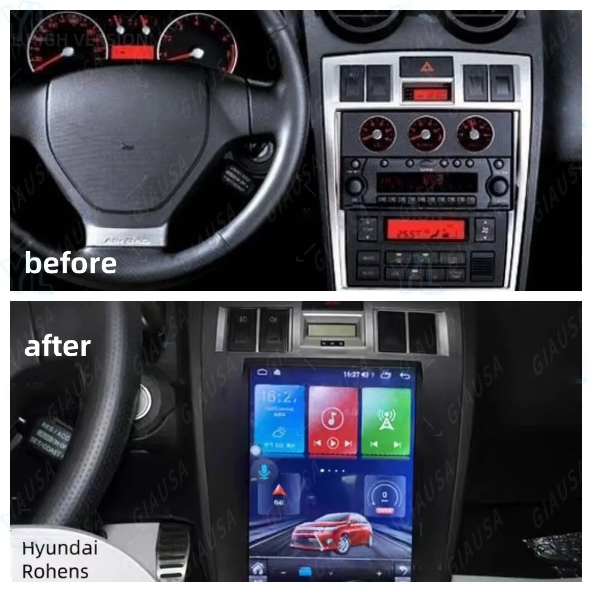 Android13 screen NEW Upgrade For Hyundai Rohens Genesis Coupe 2005-2008 Carplay Car Stereo Radio Multimedia GPS Navig Auto Audio