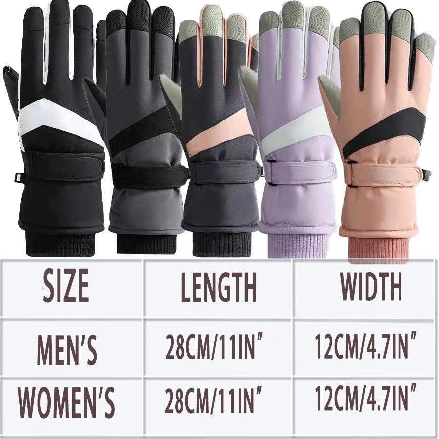 Ski Gloves Winter Warm Gloves Touchscreen & Waterproof Cold Weather Snowboard Extreme Cold Weather Work Gloves