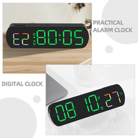 Digital LED Clock Alarm with Temperature Display Black White Light Bedside Clocks for Bedroom Office Hotel Desk