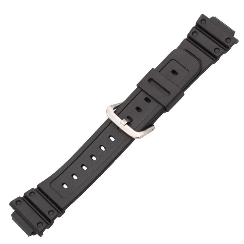 16mm X 26mm Pu Watch Band Strap 5600 Series High Quality Men Sports Silicone Black Watchband Accessories