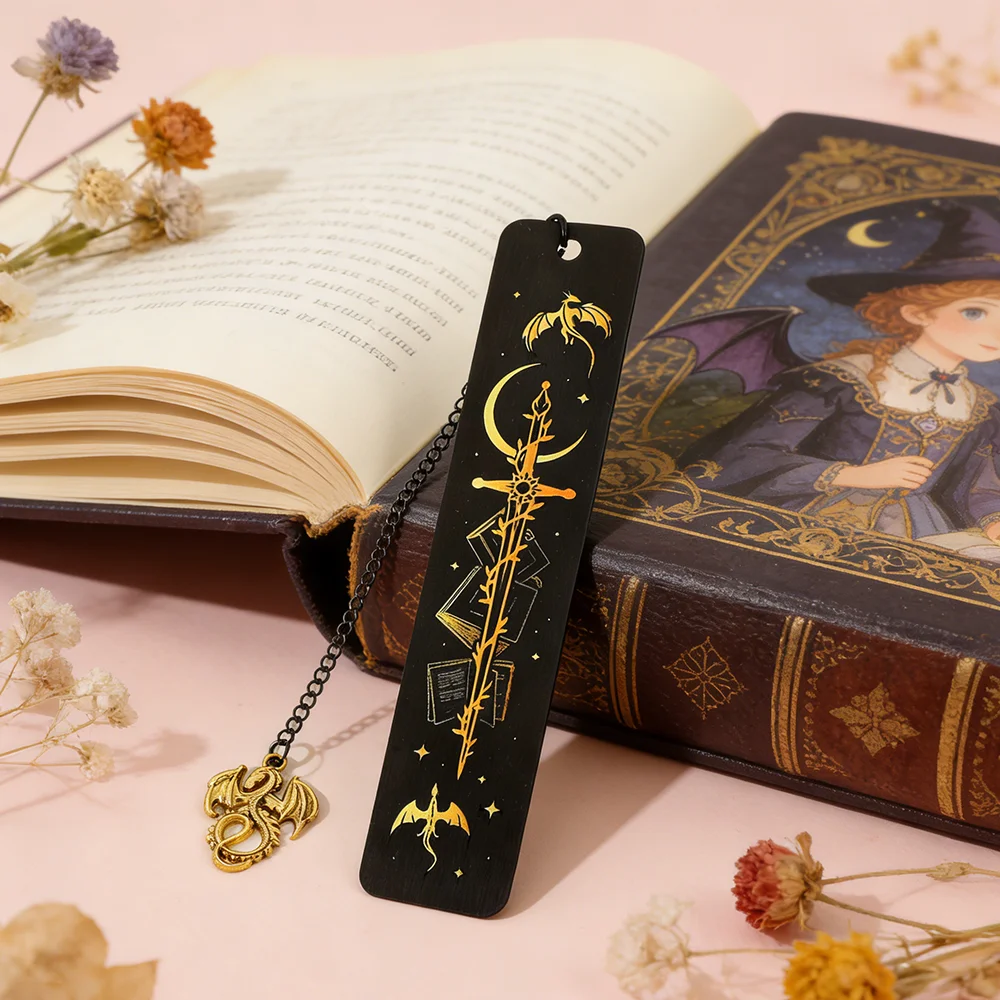 Marcapáginas de Metal con Diseño de Dragón de Cuatro Alas, Accesorio para Amantes de las Novelas de Fantasía, Marcapáginas Gótico, Regalo de Cumpleaños para Amantes de la Fantasía