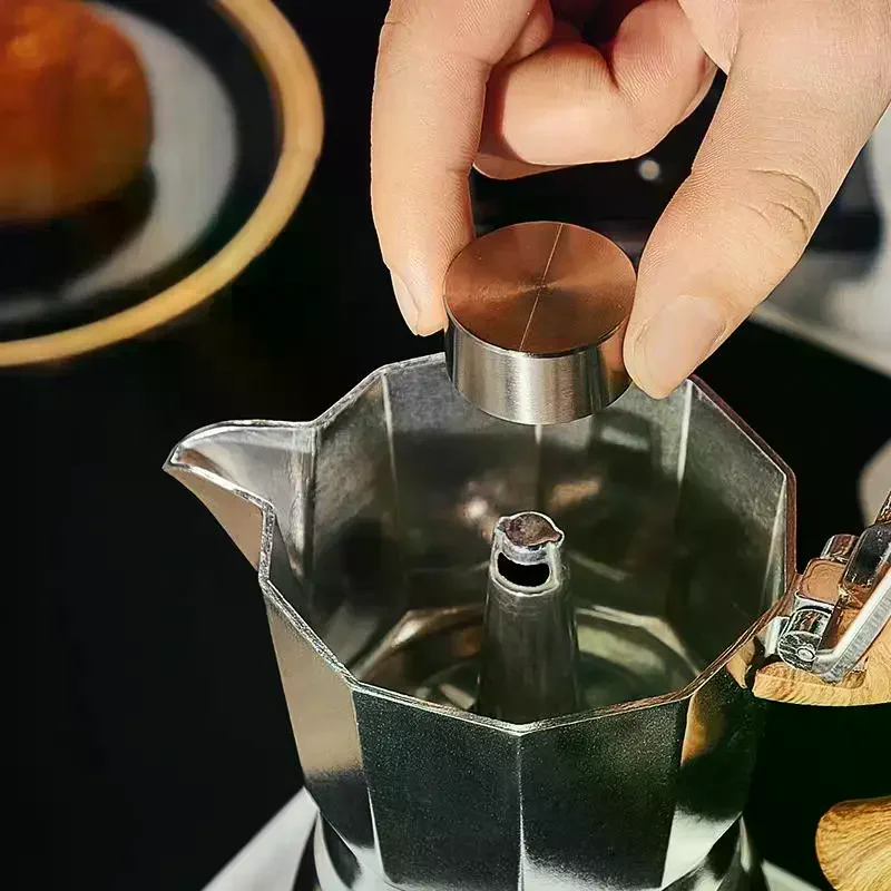 Stainless Steel Moka Pot Stovetop Splash-proof Valve Moka Pot Splash-proof Cover Splash Cap Espresso Coffee Maker Accessories