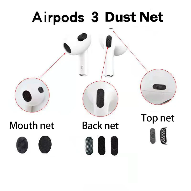 Replaceable Earphone Net Replace Metal Back Net Top Filter Sound Outlet Anti-rust Sticker Earpiece Handset Net for Airpods 3