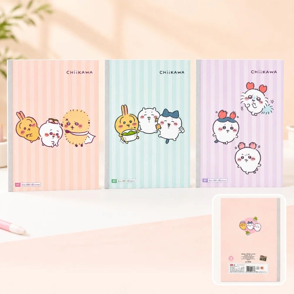 Genuine Chiikawa Usagi Hachiware B5 Lined Notebook 179x252mm Kawaii Writing Journal Study Notes Stationery for Fans Gifts