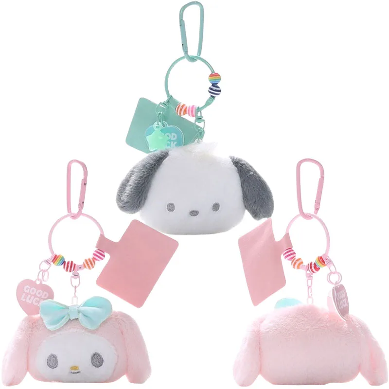 

Sanrios Anime Cartoon Pochacco My Melody Plushie Keychain Kawaii Cute Plush Doll Toys Pendant Key Chain Decoration Girl Gift