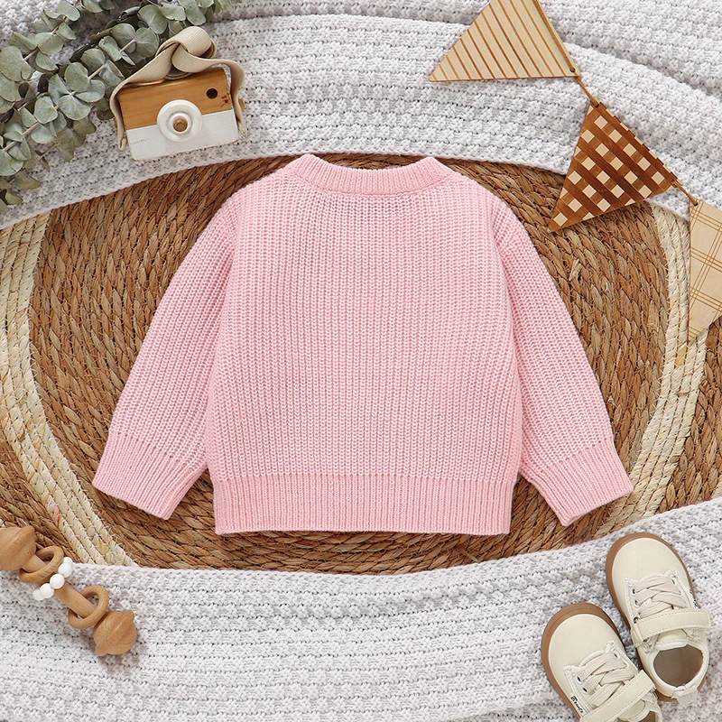Baby Sweater Knitted Infant Boy Girl Pullover Long Sleeve Autumn Newborn Kid Clothes Fashion Solid Winter 6M-3Y Warmth Bebe Tops