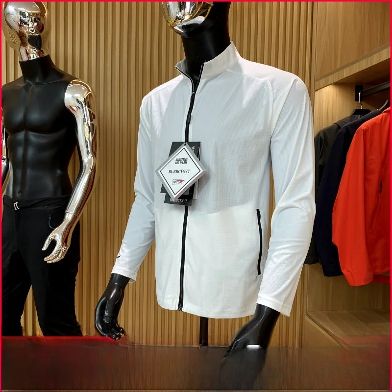 

Уличное легкое дышащее мужское трендовое летнее тонкое пальто с эластичным капюшоном, защита от солнца, молодежный тренд, подставка