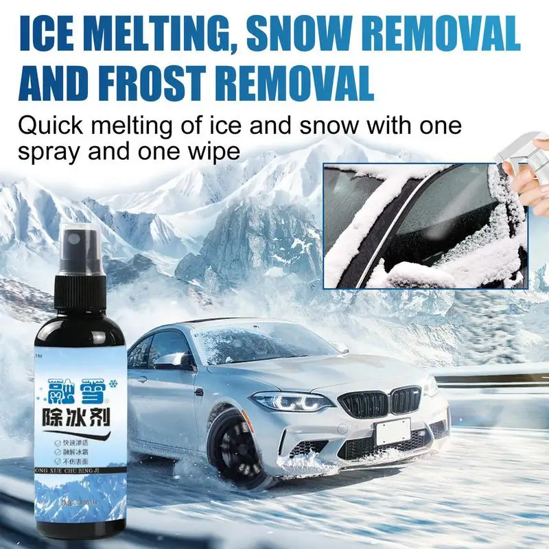 Car Deicer Spray 100ml Melts Ice Frost & Snow Fast Spray Multi-purpose Easily Melts Ice Frost Spray Anti Frost Snow Melting