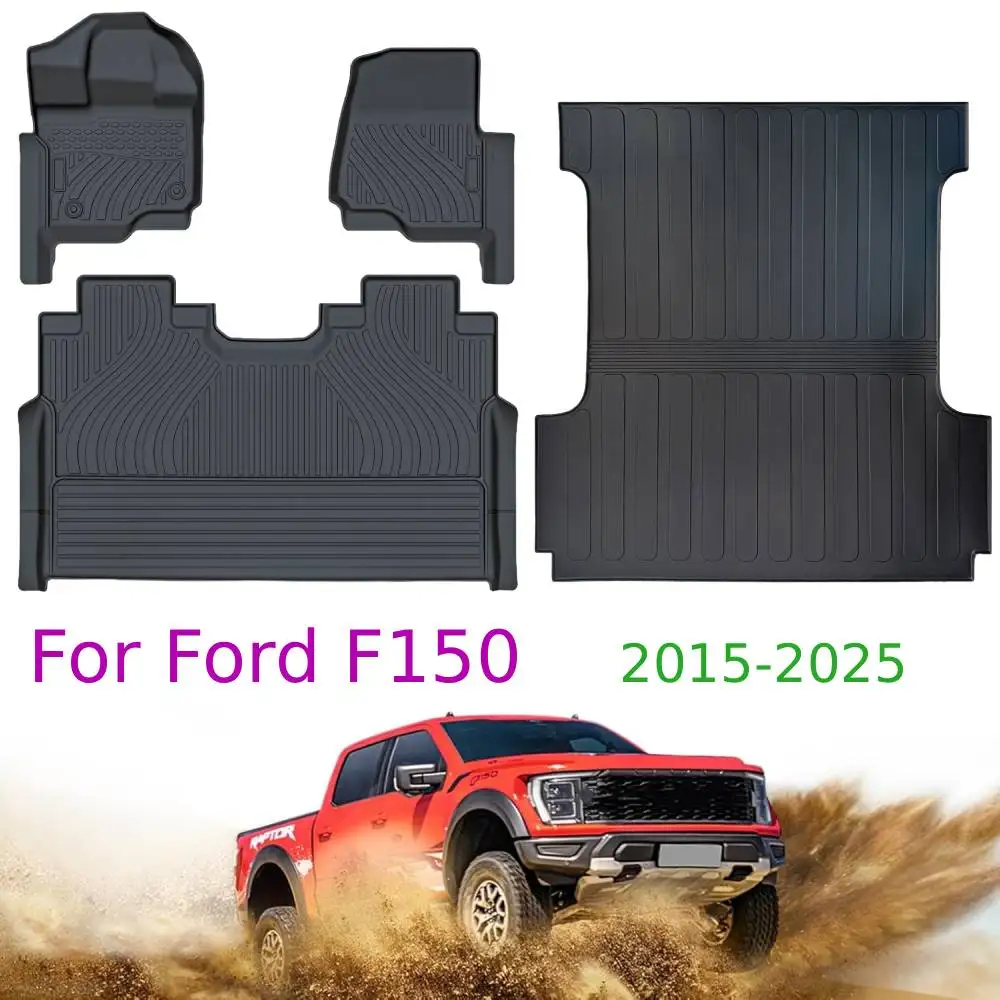 

Floor Mats for Cars for 2015-2025 Ford F-150/F150 Super Crew (Includes 22-25 Lightning Models), All Weather TPE Floor Liners