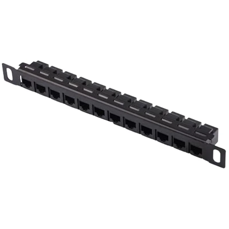 【Schlankes Design】Cat5e/Cat6-Kabel-Patchpanel, 12-Port-Netzwerk-Kabel-Organizer-Rack, ungeschirmt für Kabelmanagement