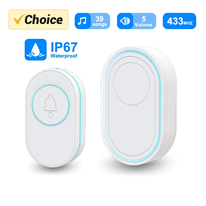 Campanello senza fili IP67 impermeabile pulsante esterno Smart Home campanello LED allarme di sicurezza Flash per la casa